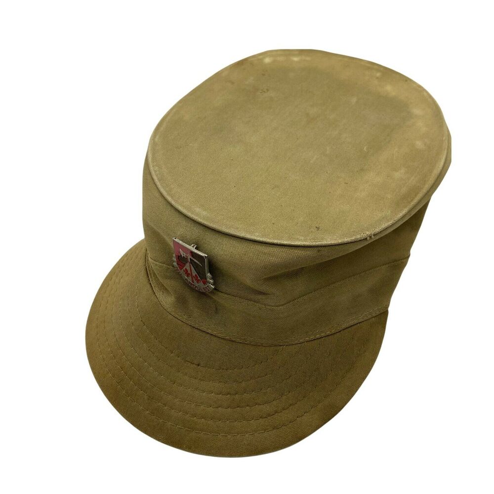 Army Hat Vintage Spring Up Louisville Men's Khaki 538th Engineer Battalion Pin